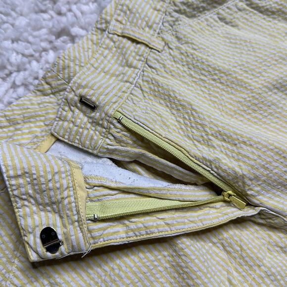 Vintage Lily Pulitzer Yellow White Pin Stripes Cropped Beachy Pants Light 01225 - Picture 4 of 9